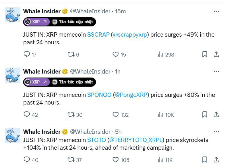 XRP Meme Coin Surge Summary