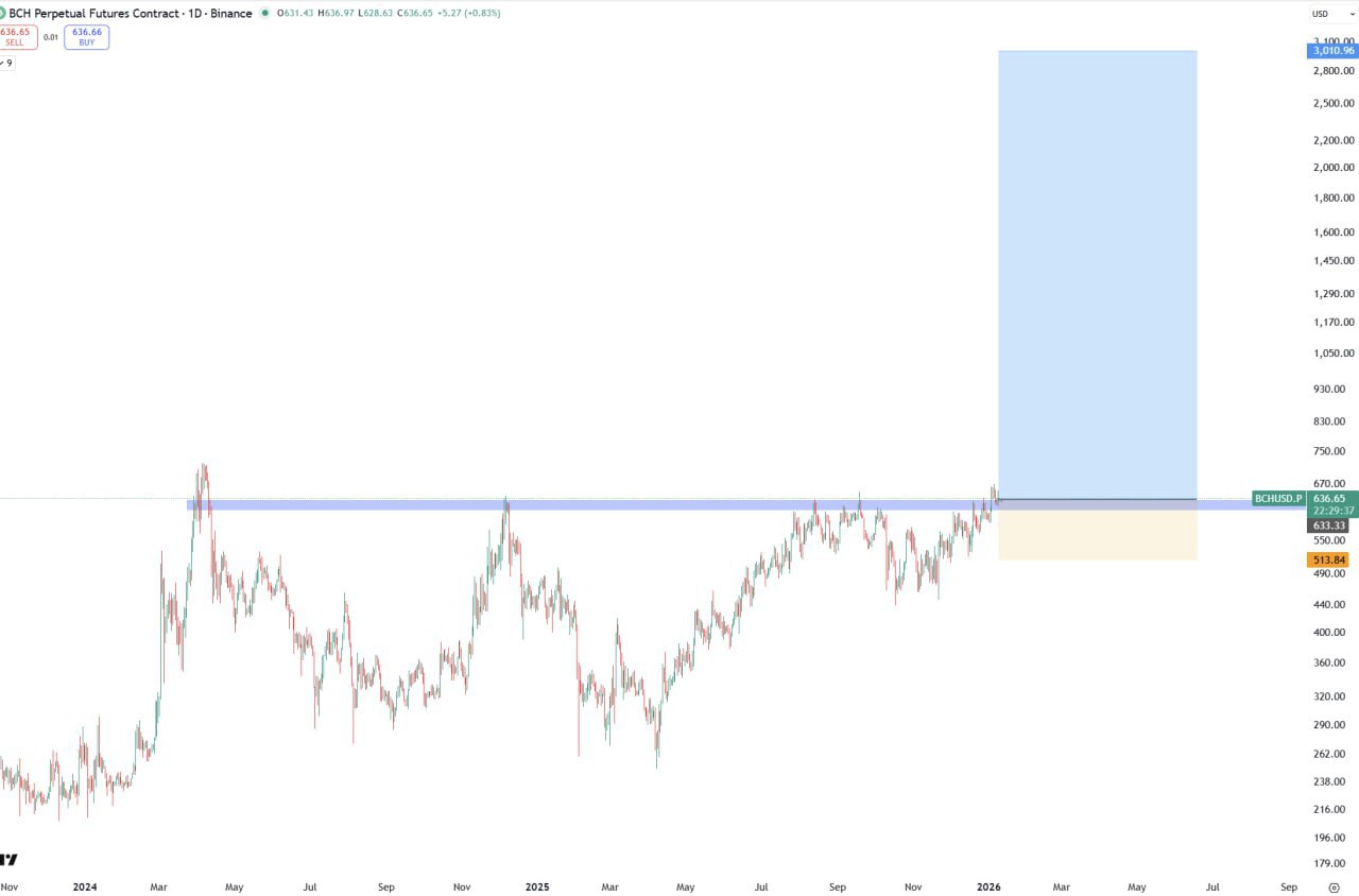 BCH Trade Levels — 1000, 1600, 3000