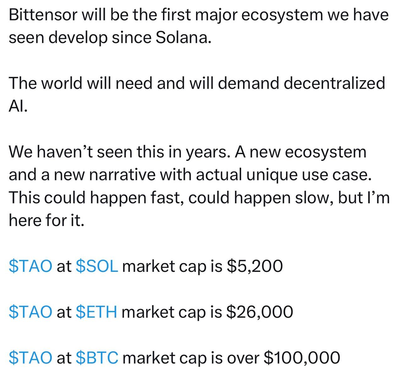 Bittensor’s Big Potential: TAO Market Caps and Ecosystem Growth