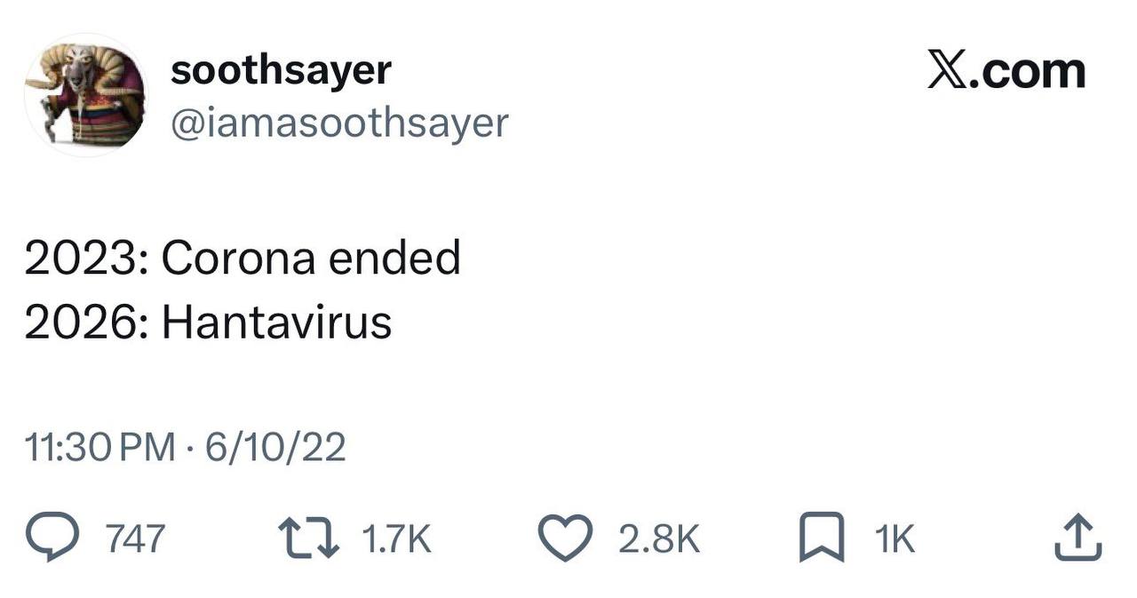 Soothsayer Tweet — Crypto Charts & 2026 Quip